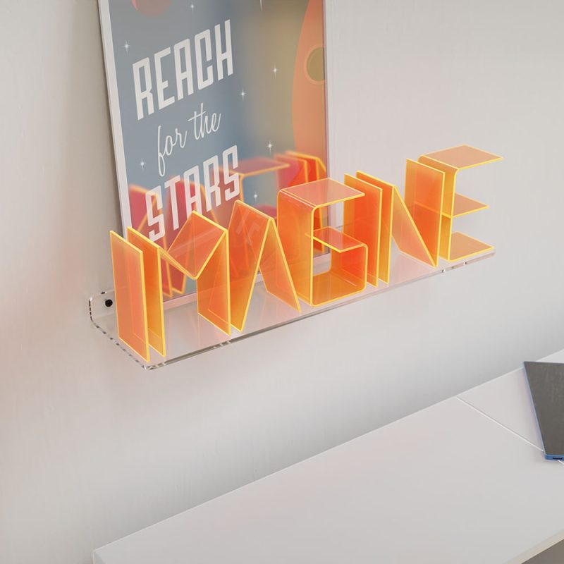 Shelf letters IMAGINE