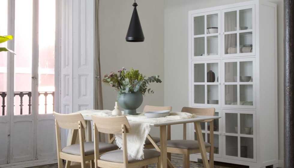 Shelving with glass doors